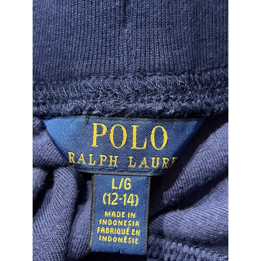 Polo Ralph Lauren Sweatpants Girls Sz LG 12/14 Blue Suede Elastic Waist Joggers - Picture 6 of 7